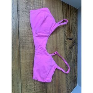 Aerie Neon Pink Bralette Bikini Top Adjustable Straps 0753-1972 Womens L NEW